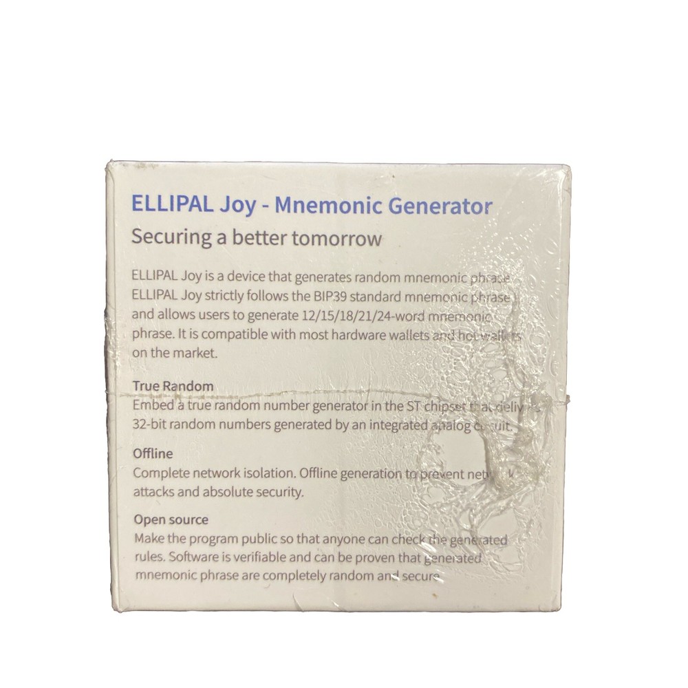 NEW Sealed Ellipal Joy Offline Seed Phrase Mnemonic Generator