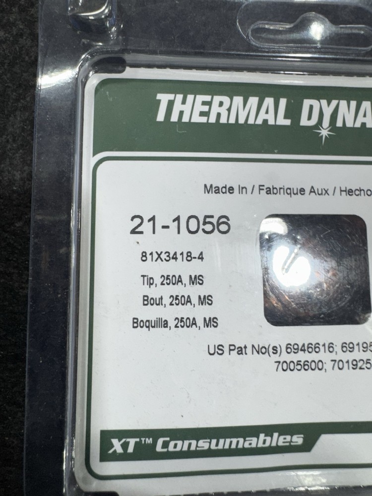 ✅ Thermal Dynamics 21-1056 Plasma Torch Tip 250A Ms 5 pack