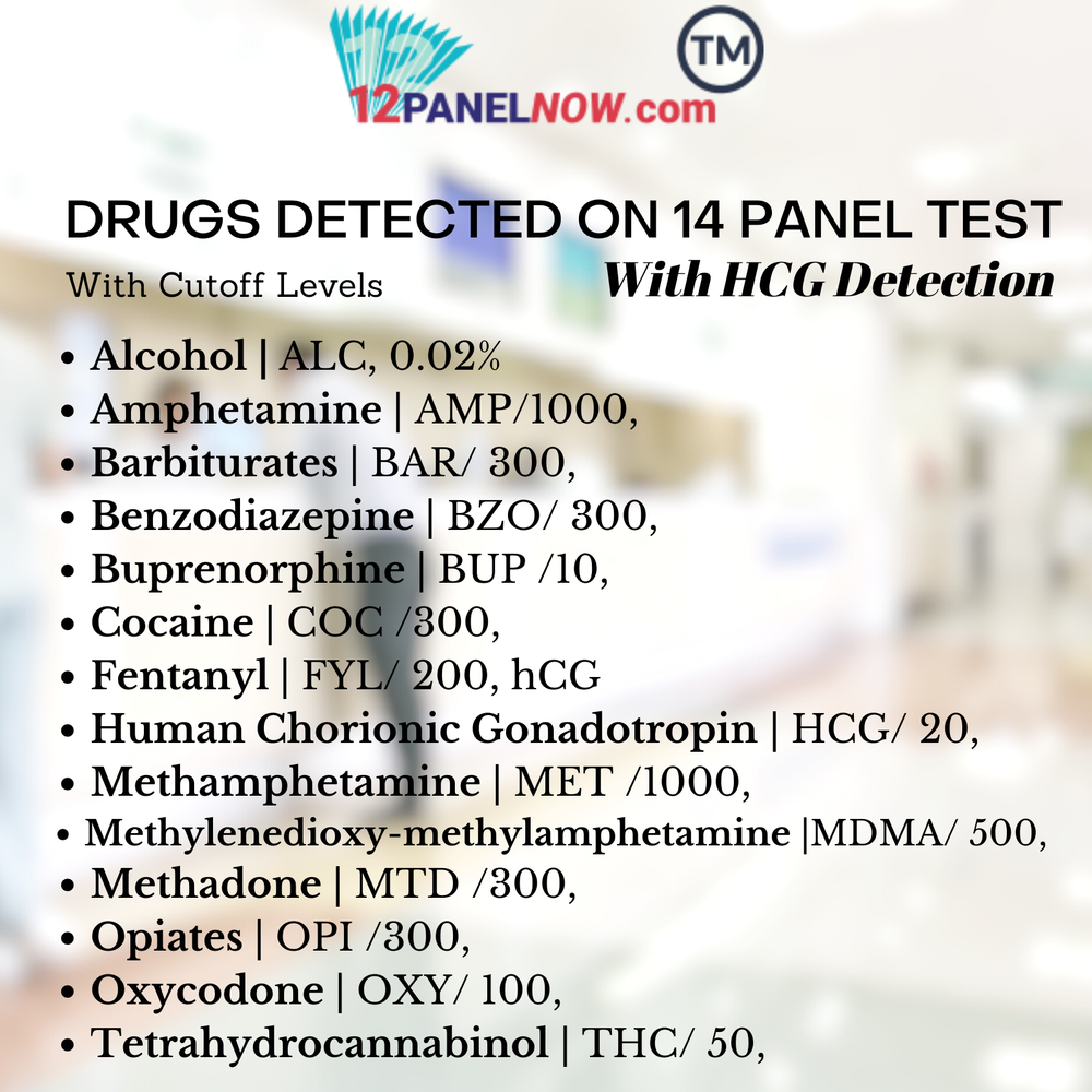 [25 Pack] 14 Panel Drug Test Cups, with Pregnancy Detection