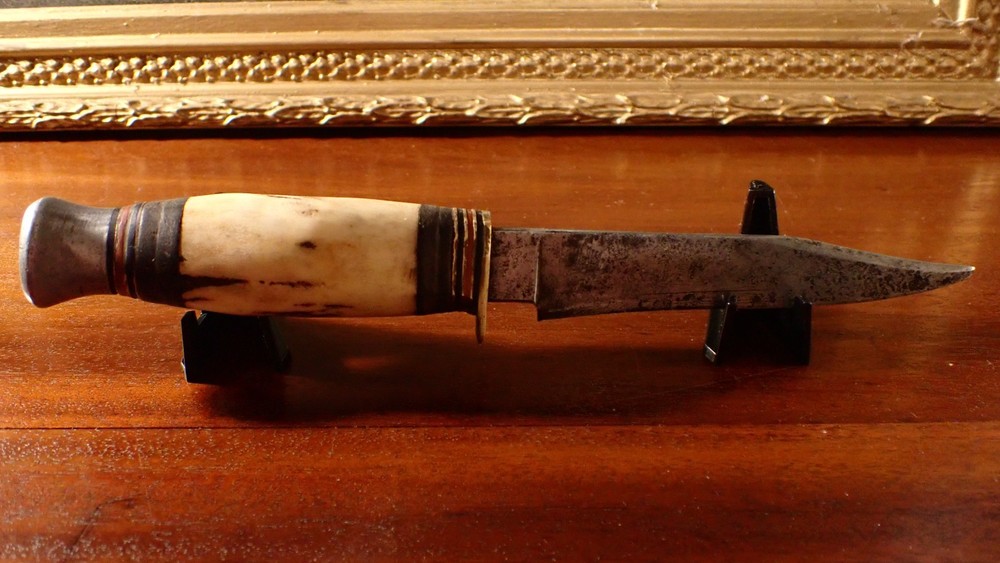 Vintage Antler Handle Fixed Blade Knife