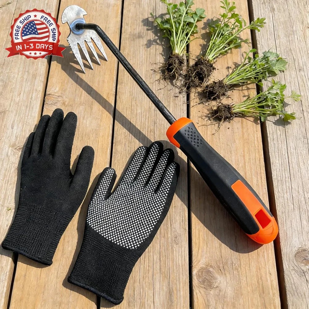 Weed Puller Tool, Durable Garden Weeder, Dual-Purpose Manual Weed Remover with M