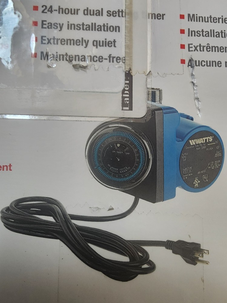 Watts Hot Water Recirculation System, Heat H2O, 24 Hr Programmable Timer