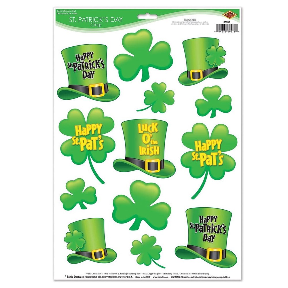 St. Patrick's Day Clings by Beistle Company