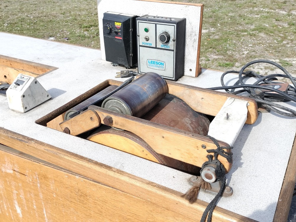 Custom Leeson Speedmaster Roller Press Table w Motor + Gearbox - 4 Cable or Wire