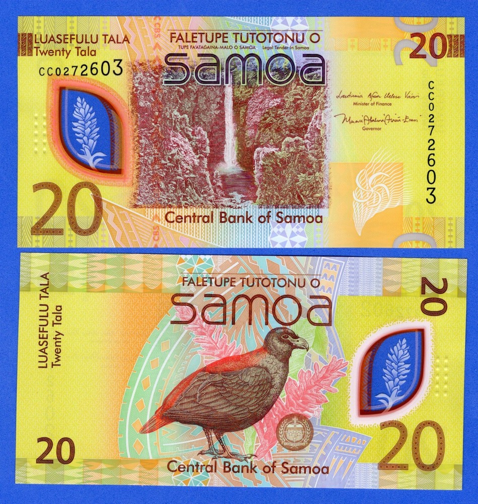 Samoa 20 Tala 2023 2024 P-W49 UNC Polymer Banknote CC Prefix