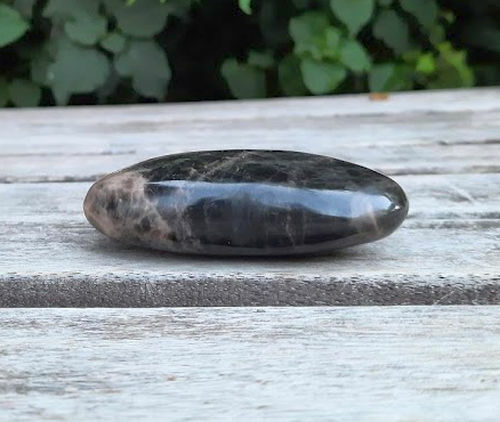 Black Moonstone Heart, Creativity, Intuition, Inner Growth, Grounding