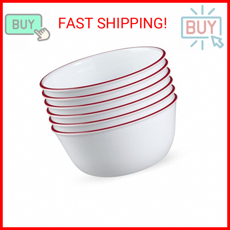 Corelle,Glass 28oz Red Band Bowl 6pk
