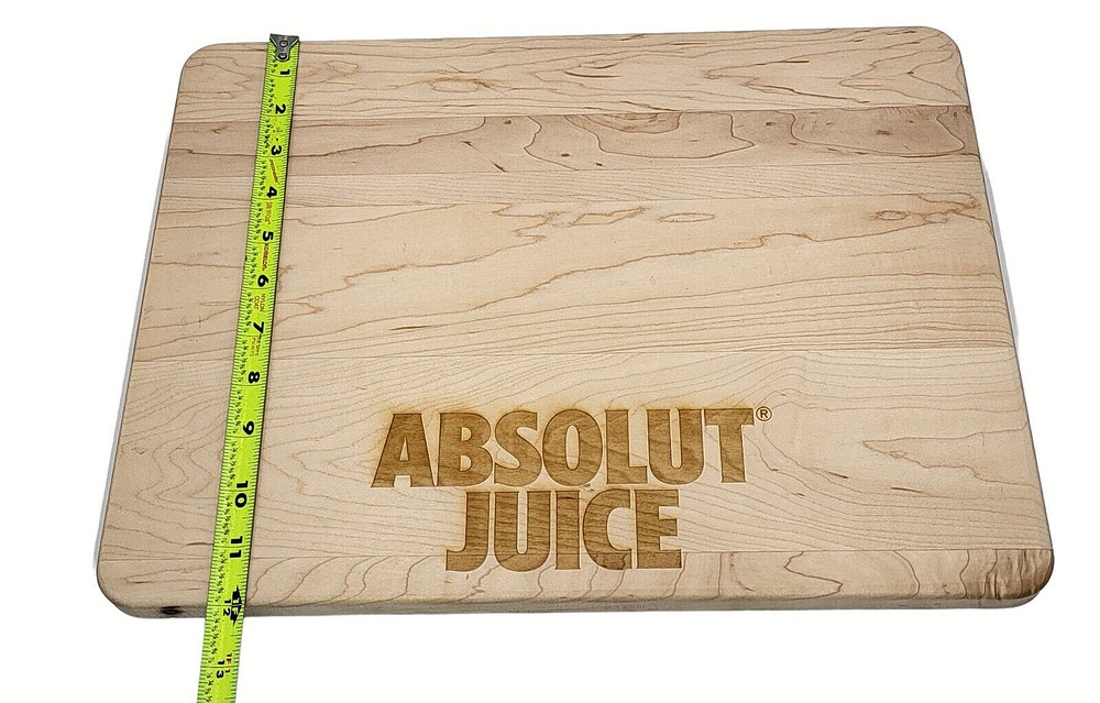 Absolut Juice Cutting Board Rectangular Heavy Wooden Vodka 16" X 12"