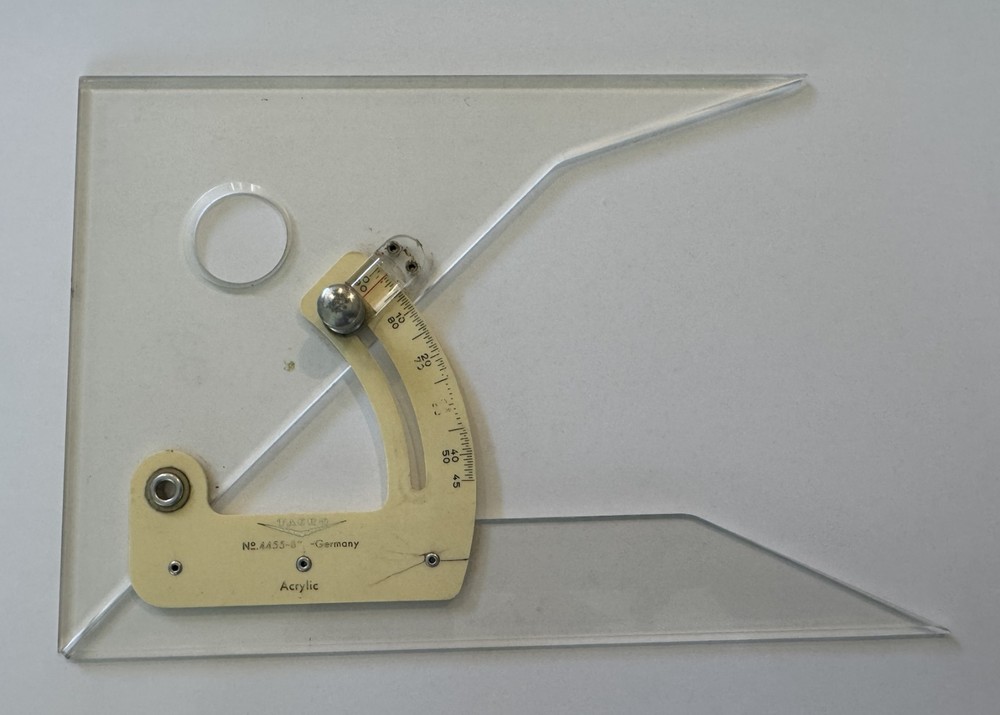 TACRO 4455-8" Made in Germany Engineering Adjustable Drafting Triangle Acrylic