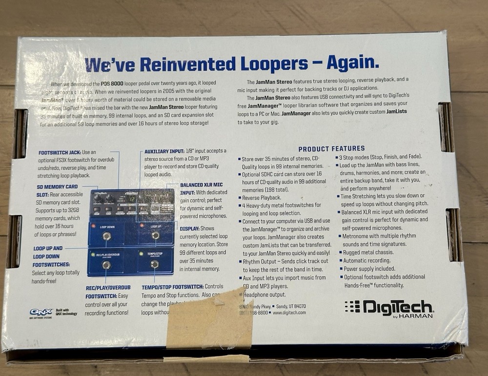 Digitech Jam Man Stereo Looper Phrase Sampler Delay Pedal - GREAT CONDITION