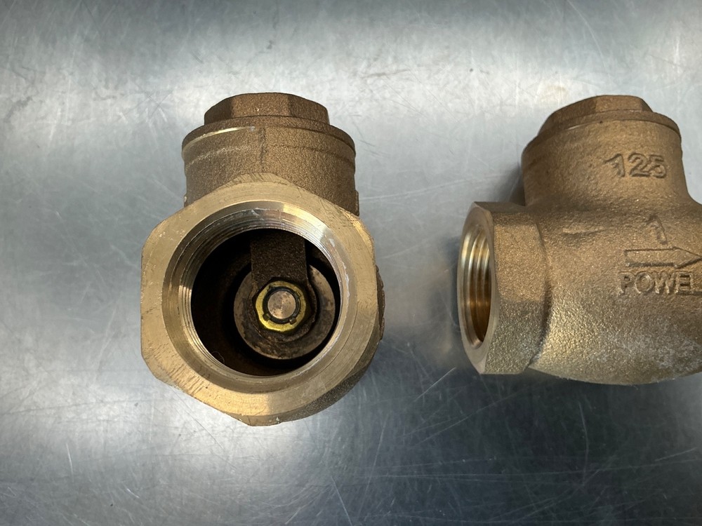 (2) Powell Brass Swing Check Valve 1.25"