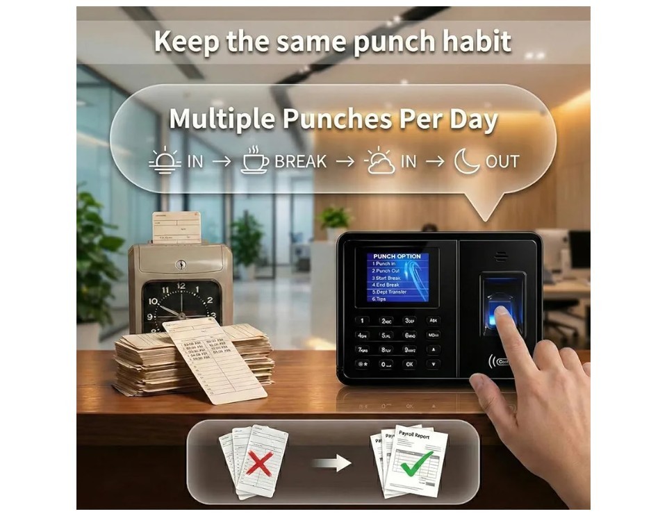 Tymelix KYT Series Smart Time Clock Attendance Machine App Controlled New