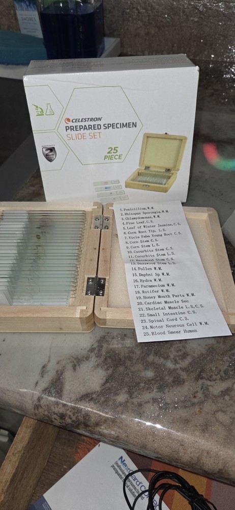 Celestron Labs Microscope 1000x with Slide Sets & Educational Guide Books