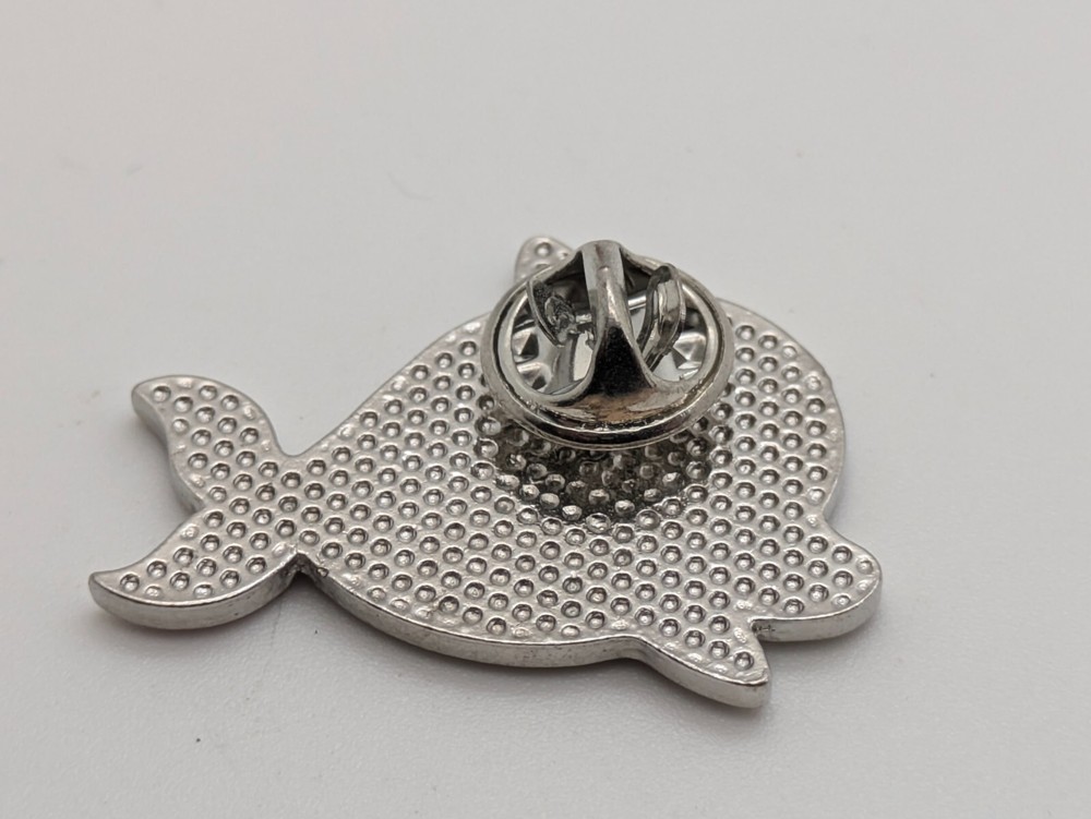 Cute Pink Dolphin with Yellow Bow Lapel Pin