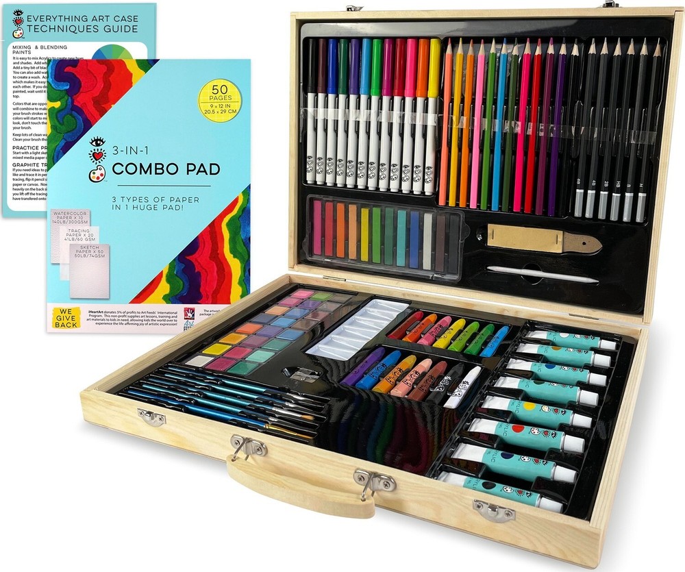 Bright Stripes Deluxe Wooden Art Case