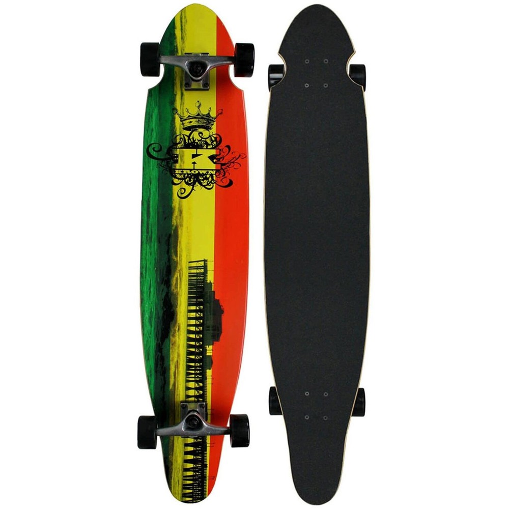 Krown Longboard Complete Kicktail Rasta 9" x 43"