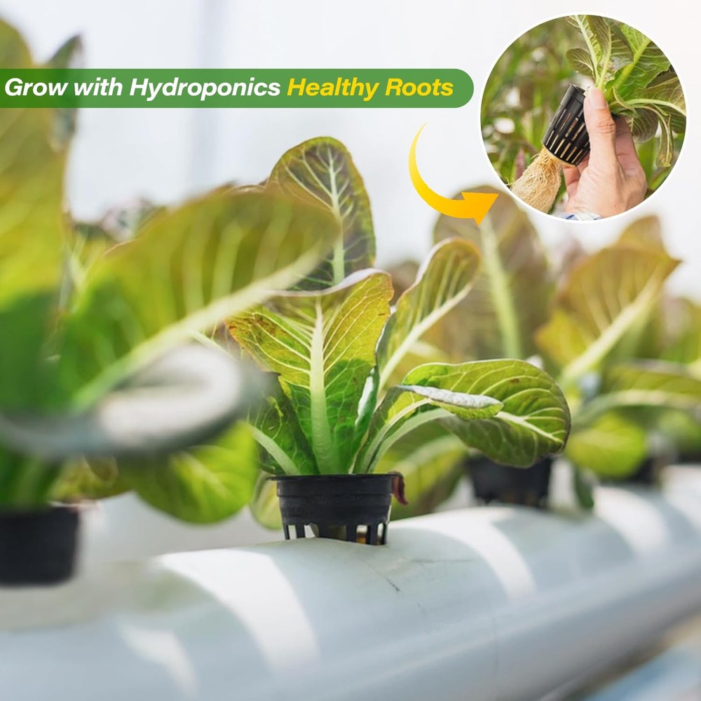 2 Inch Net Pots for Hydroponics, 100 Pack Mesh Net Cups Hydroponic Baskets Pl...
