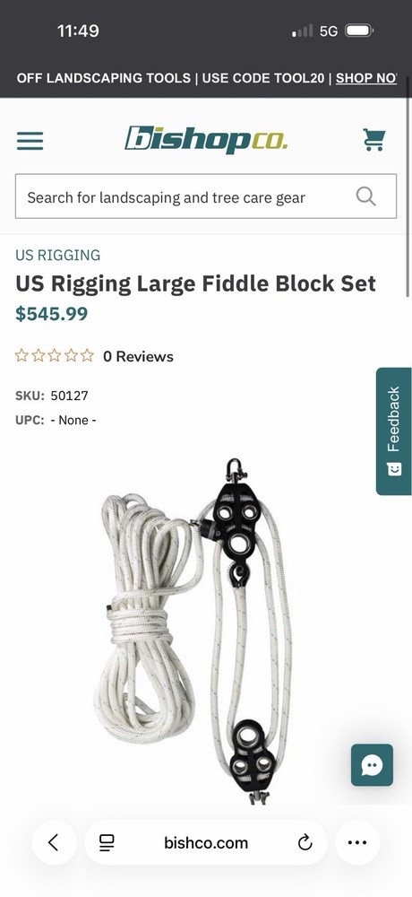 Pro climb 150’ Fiddle Block