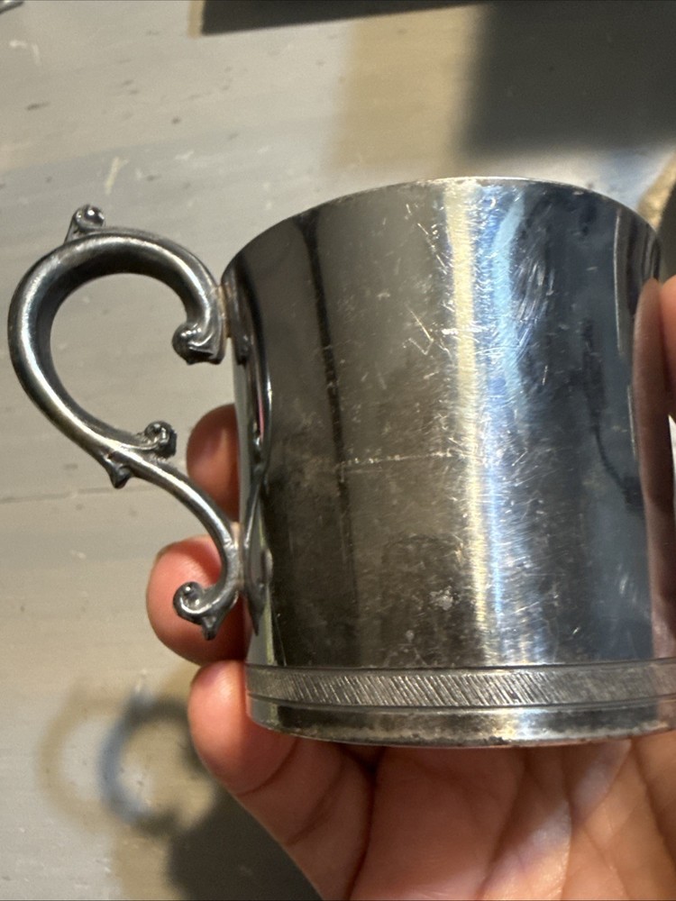 6 Silver Plated Baby Cups As Is