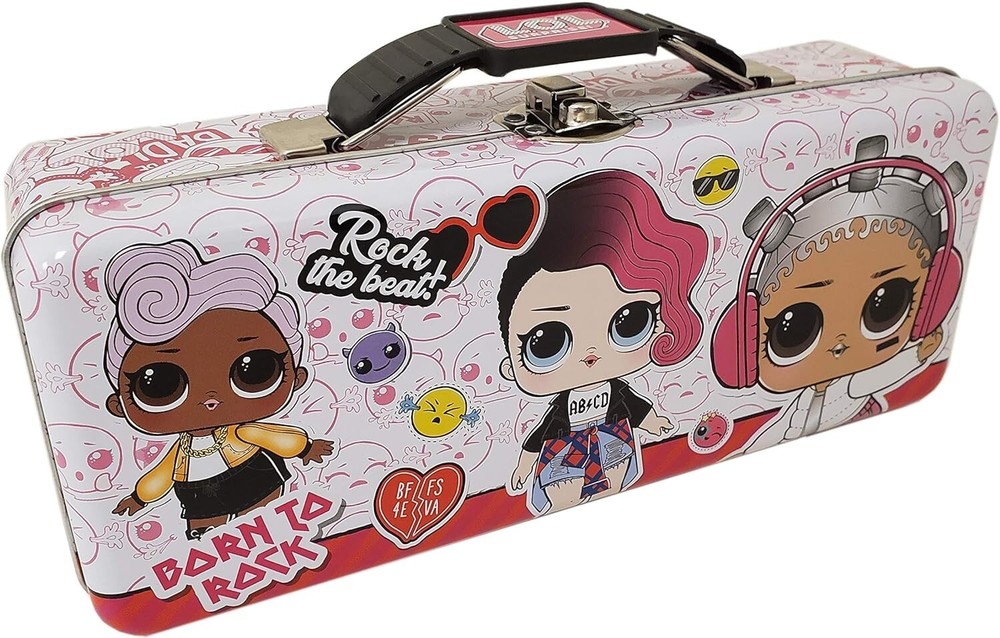 L.O.L. Surprise! Tin Pencil Box with Handle & Clasp, White