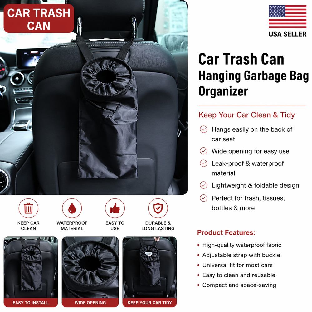 Car Trash Can Hanging Garbage Bag Organizer