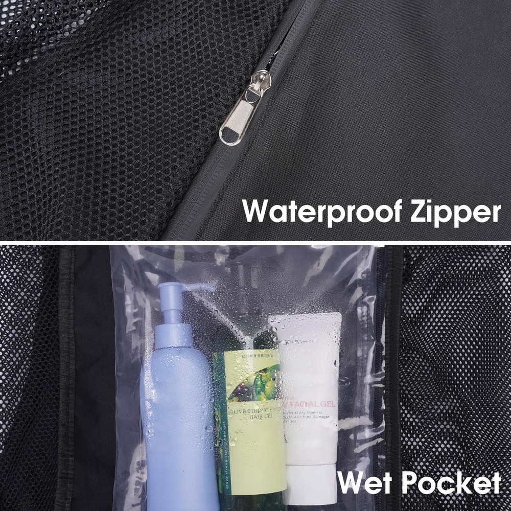 Swim Bag Mesh Drawstring Backpack with Wet Pocket Beach Backpack for Swimming...