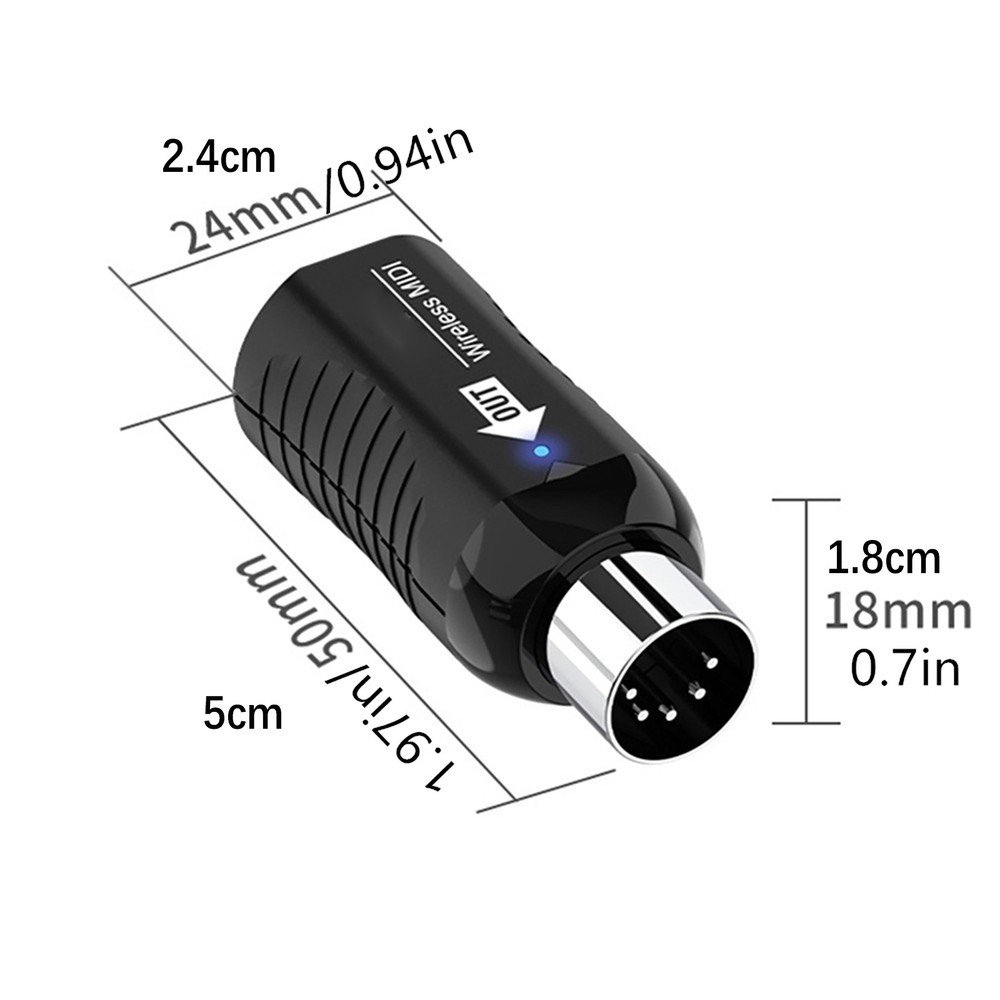 Black Midi Wireless Guitar Audio Receiver Transmitter For Digital Piano Keyboard