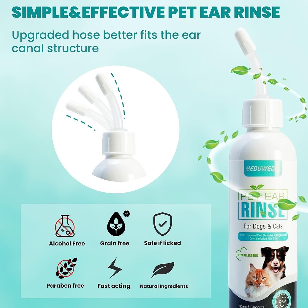 Unscented Dog Ear Cleaning Solution - 4 Fl Oz, Non-Irritating & Effective Care