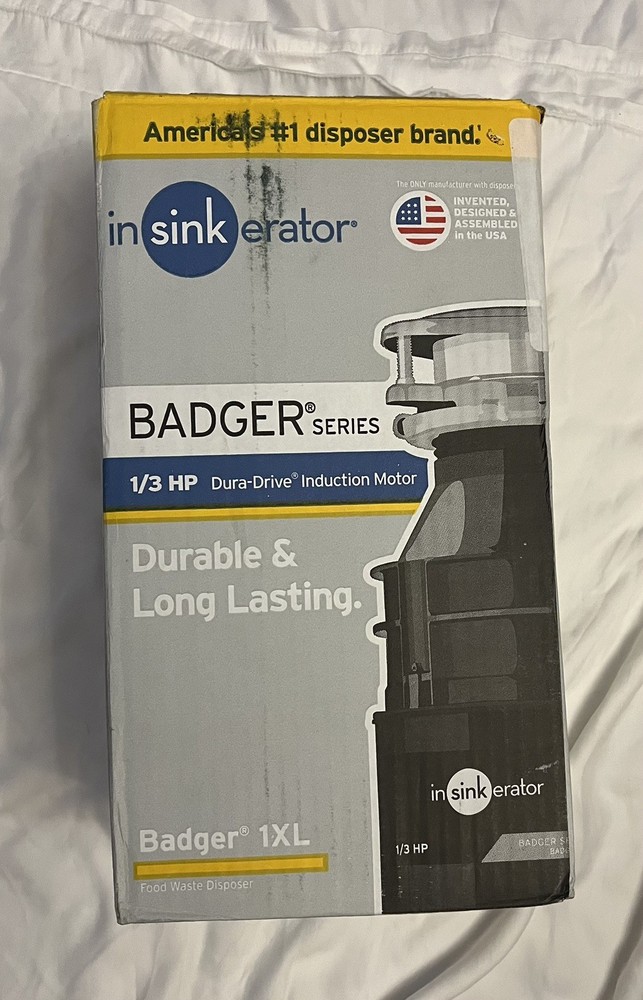 InSinkErator Garbage Disposal Badger 1XL Series 1/3 HP New Open Box