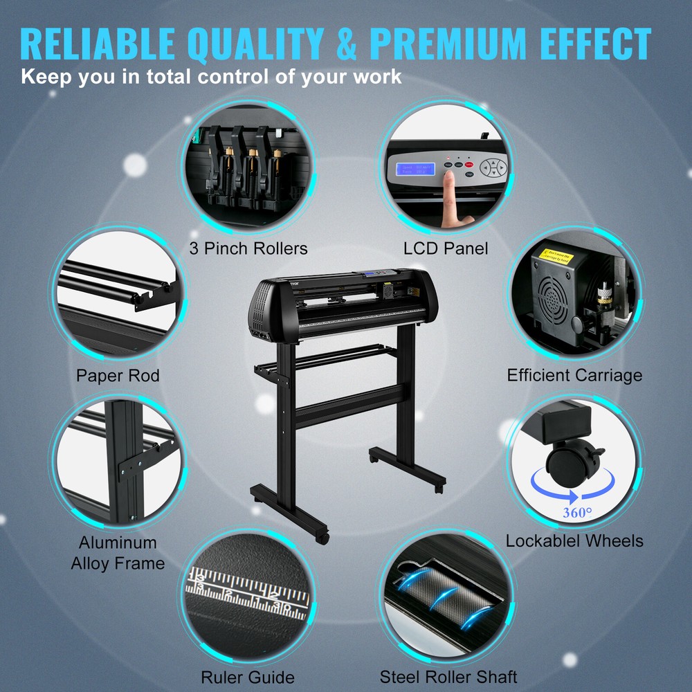 VEVOR 28" Vinyl Cutter Machine w/Bluetooth Cutting Plotter SignMaster Kit Bundle