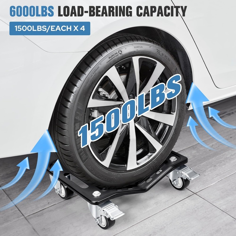 Car Dolly Set Heavy Duty 6000 LBS Wheel Movers