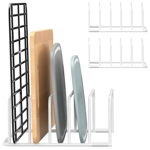 Cutting Board Organizer and Baking Sheet Rack, [2-Pack] White Heavy 2Pcs, White