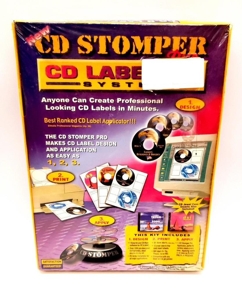 CD Stomper Pro CD Labeling System NEW Click N Design 3D Mac PC