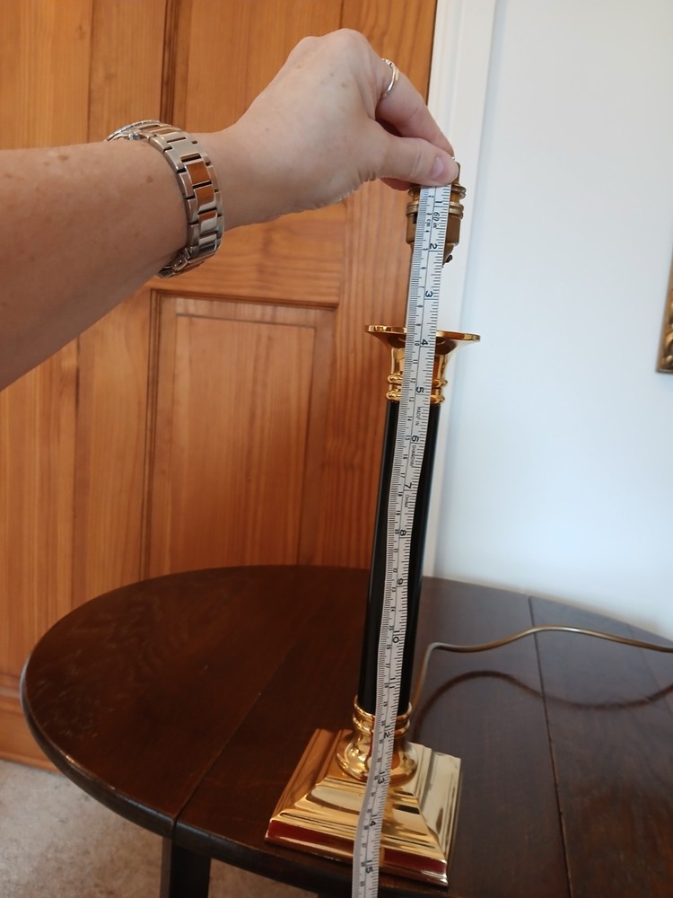 SEARCHLIGHT Brass and black column table lamp base