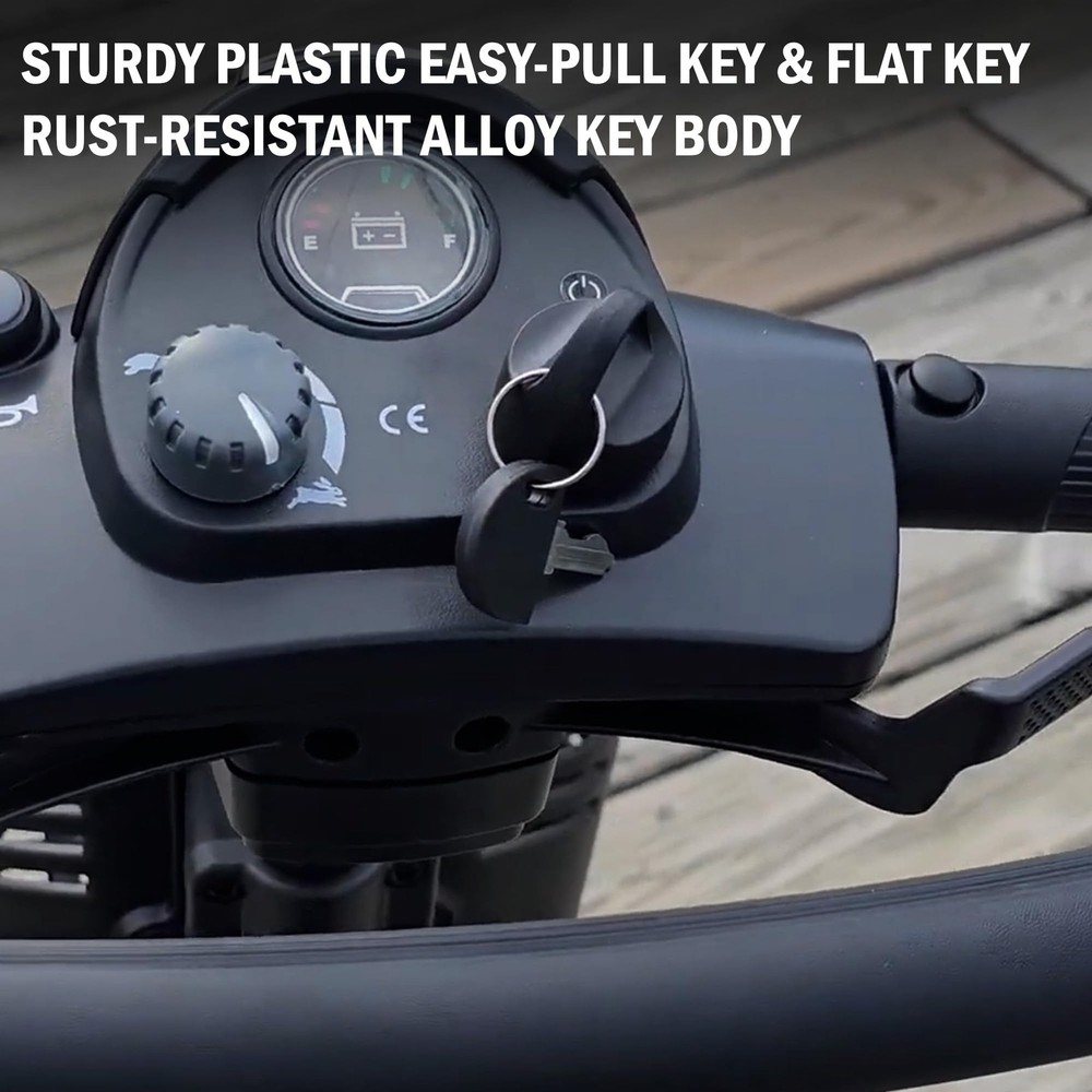 Pride Mobility Scooter Replacement Key Set Compatible with 2 Sets, Black