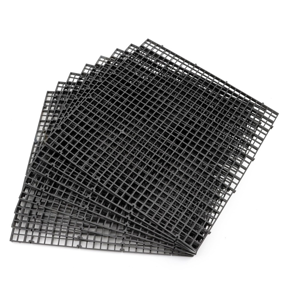 Aquarium Fish Tank Bottom Isolation 8 Pcs Plastic Egg Crate Grid Divider Tray...
