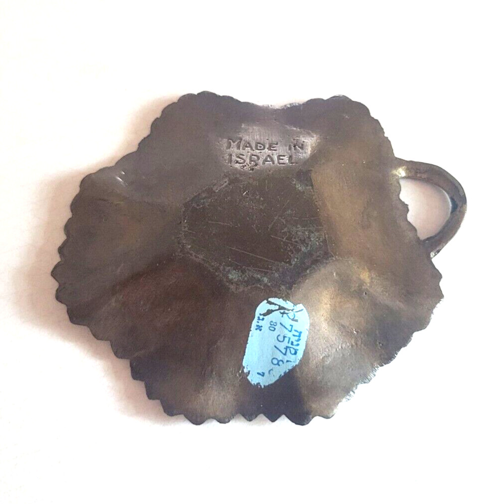 Vintage Solid Brass Holy Land Grape Leaf Dish - Made in Isreal