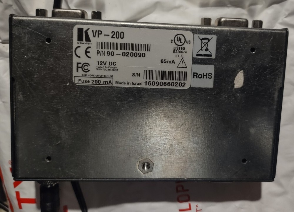 Kramer Tools VP-200K High Resolution Audio Distribution Amplifier W/Power Supply
