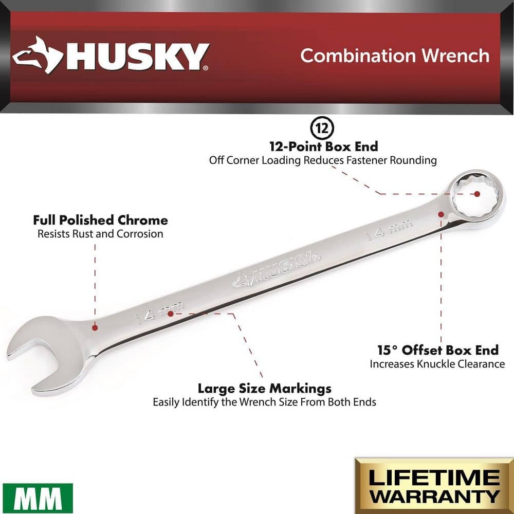 Husky Metric Combination Wrench Set (10-Piece)