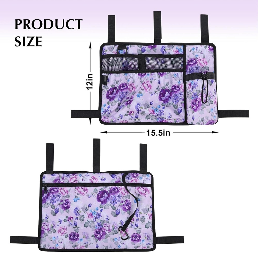 Walker Accessories for Folding Bag Walker Seniors Organizer Storage Pouch Cup...