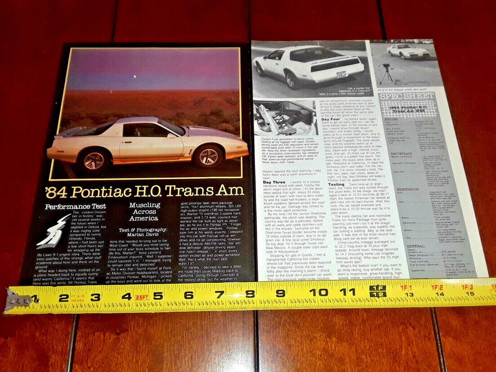 1984 PONTIAC TRANS AM ORIGINAL ARTICLE