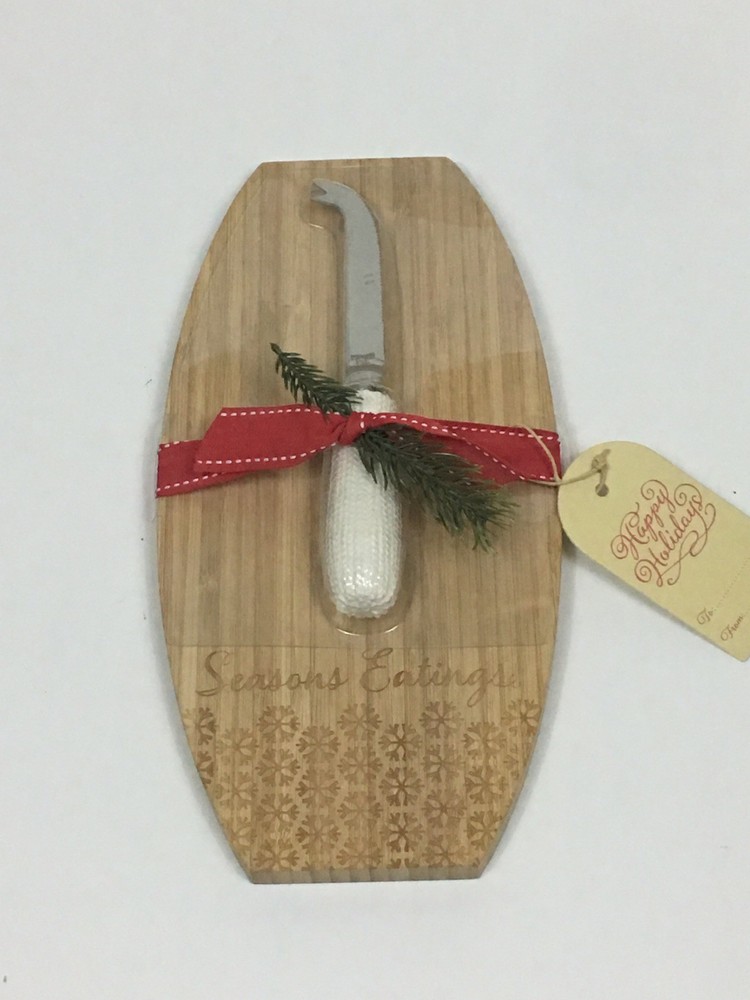 Hallmark Serving Board and Spreader NEW UNUSED Solid Wood Seasons 'Eatings'