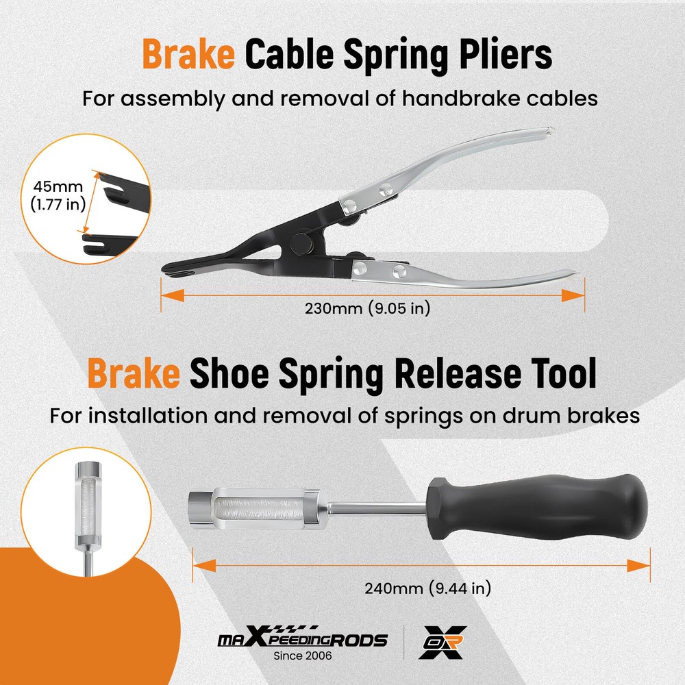 15PC Brake Tool Kit Drum & Disc with Brake Spring Pliers Compressor Puller