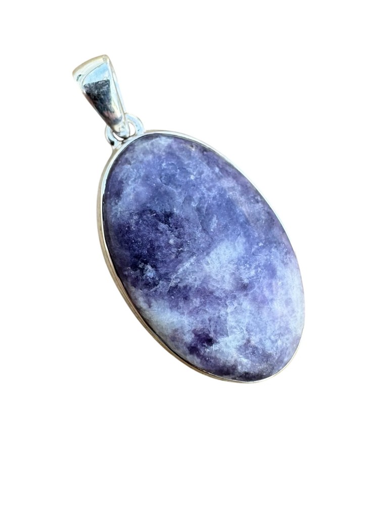 Lepidolite Solid 925 Sterling Silver Pendant