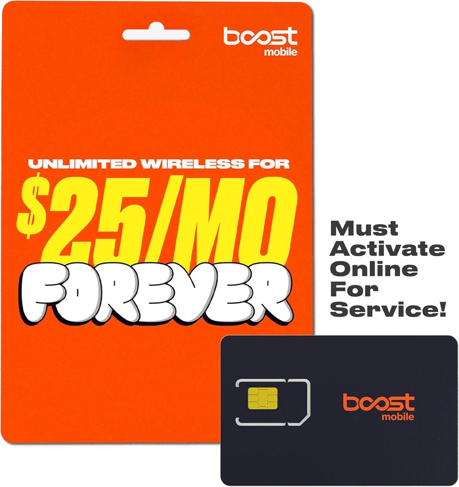 Boost Mobile SIM Kit | $25/mo Forever Unlimited Plan with Auto-Pay |...