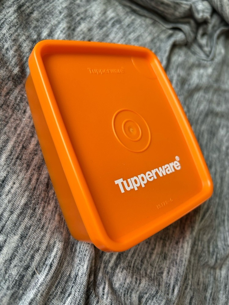 Tupperware Mini Square Away Keeper Small Single Container Logo Host Cards