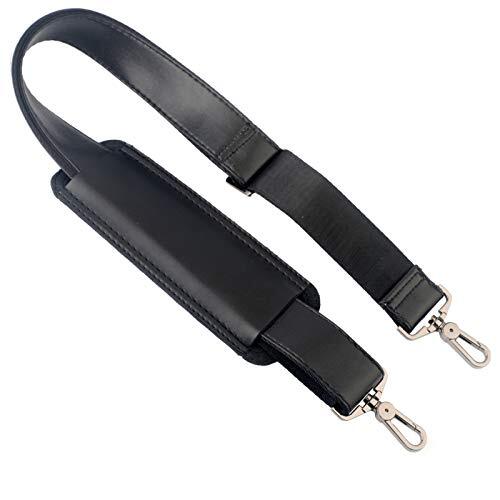 Bag Strap Replacement - Leather with Nylon - 51 Inch Long Adjustable Silver