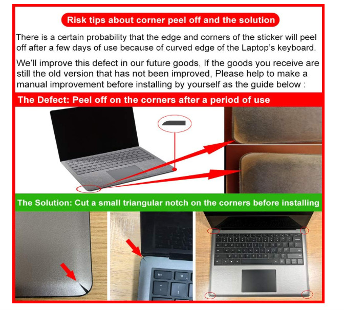Full Size Keyboard Palm Rest Protector for Microsoft Surface Laptop/Laptop 2 Pal