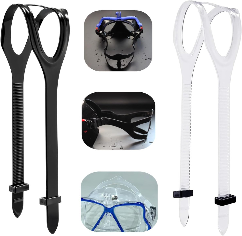 2 PCS Scuba Mask Strap Universal Dive Mask Strap Replacement Silicone Mask Strap