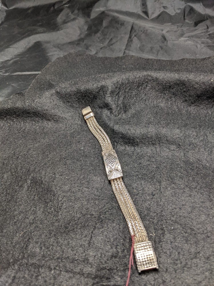 Lois Hill Scrollwork Multi Chain Flexible Bracelet Silver 925 #003